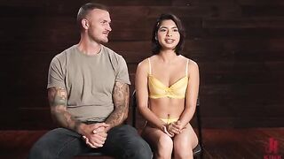 Total bondage sex with hot brunette and sexy loops on her body