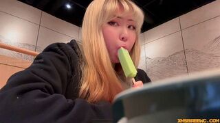You're licking the ice cream, but you could be licking my dick just as well