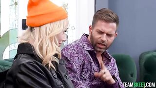 I sat the blondie on my cock, and her moans were louder than my thoughts