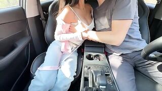 The Japanese schoolgirl got fucked in the car by her teacher