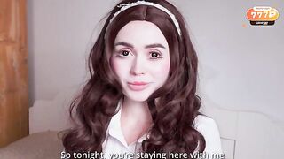 The woman performs a ritual on Halloween night, her body captivating