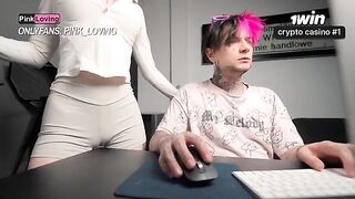 A girl rubs her pussy on the rubbing table and achieves an orgasm
