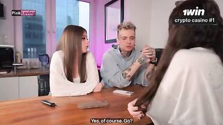 The best threesome sex with two pretty babes and their friend