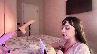 The nurse-girl is experimenting with a device to achieve multiple orgasms