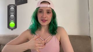 A girl reaches orgasm with the help of a toy in her short skirt