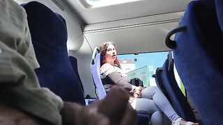 The guy didn’t control his cock and got a blowjob from a stranger in the bus