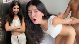 Katty West gets creampied after getting caught flashing
