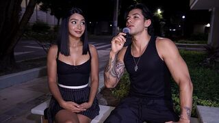 Perfect body Latina gets fucked hard in public space