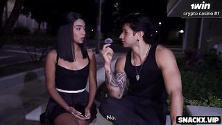 Perfect body Latina gets fucked hard in public space