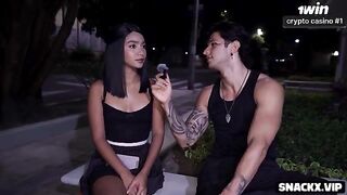 Perfect body Latina gets fucked hard in public space