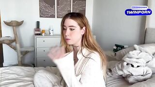 A blonde girl was almost caught while getting intimate with her boyfriend