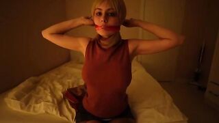 A super cute cosplay girl plays a thrilling game with her viewer friends