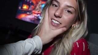 The guy caught cum with his mouth while jerking