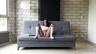 The girl skillfully rides a cock as if it was a stallion, showcasing her hot Latina moves