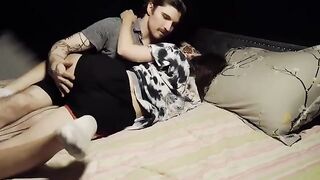 The best position for a gentle and passionate sex, face-down on a sheet