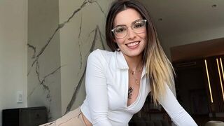 The girl is not embarrassed to show her lust in front of the teacher