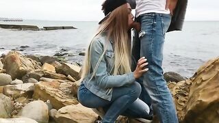 A young and sexy girl Veronika Charm is fucking on the beach