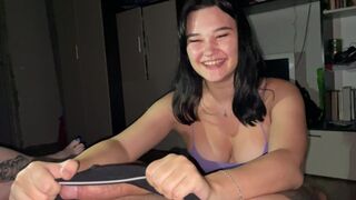 Girl sucked a dick at the party just for the sake of interest, everyone liked it