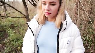 Ava Monn almost gets caught for oral sex in the park