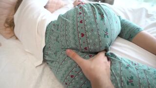 She has a dream about her stepbrother, then he fucks her and cum inside - POV
