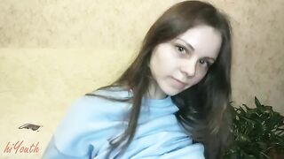 A cute Russian schoolgirl tries solo sex for the first time and reaches a climax