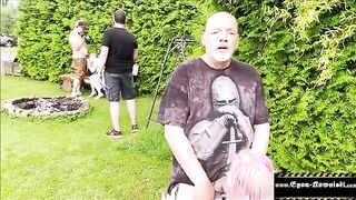 Cock sucker girl in the act of voyeurism