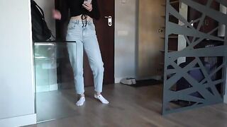 My stepsister came home early and asked me not to watch porn in front of her