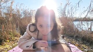 Petite teen Mini Julia gets banged outdoors by stranger
