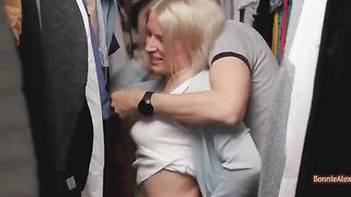 Couple engaged in spontaneous sex right in the dressing room