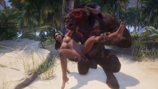 Girl with Big Tits gets fucked by Two Monster Cockers