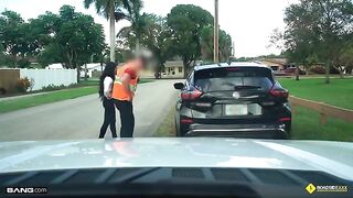 A cute girl got helped by a mechanic and agreed to have sex