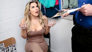 The gorgeous MILF Kayla Paige was caught in a daring act, leading to a intense strip search